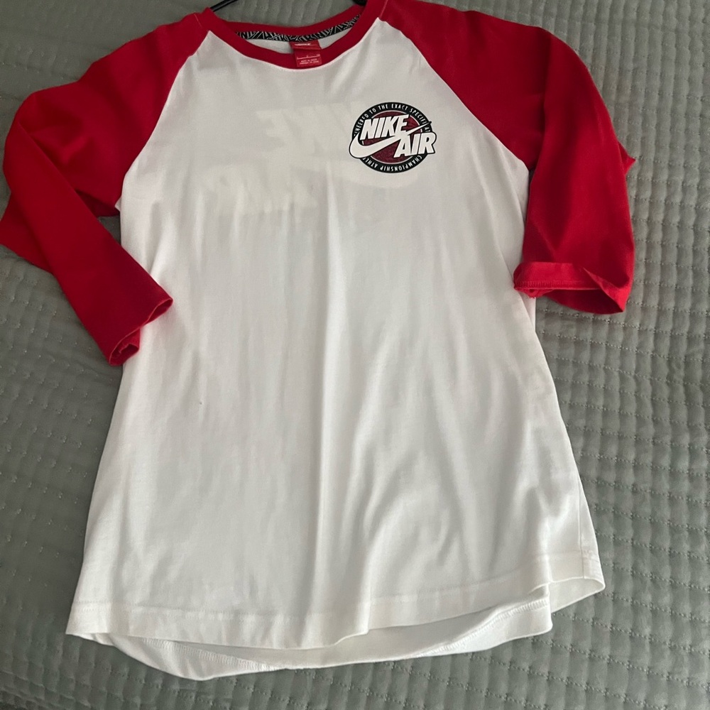 Men’s small Nike Air shirt red, black & white